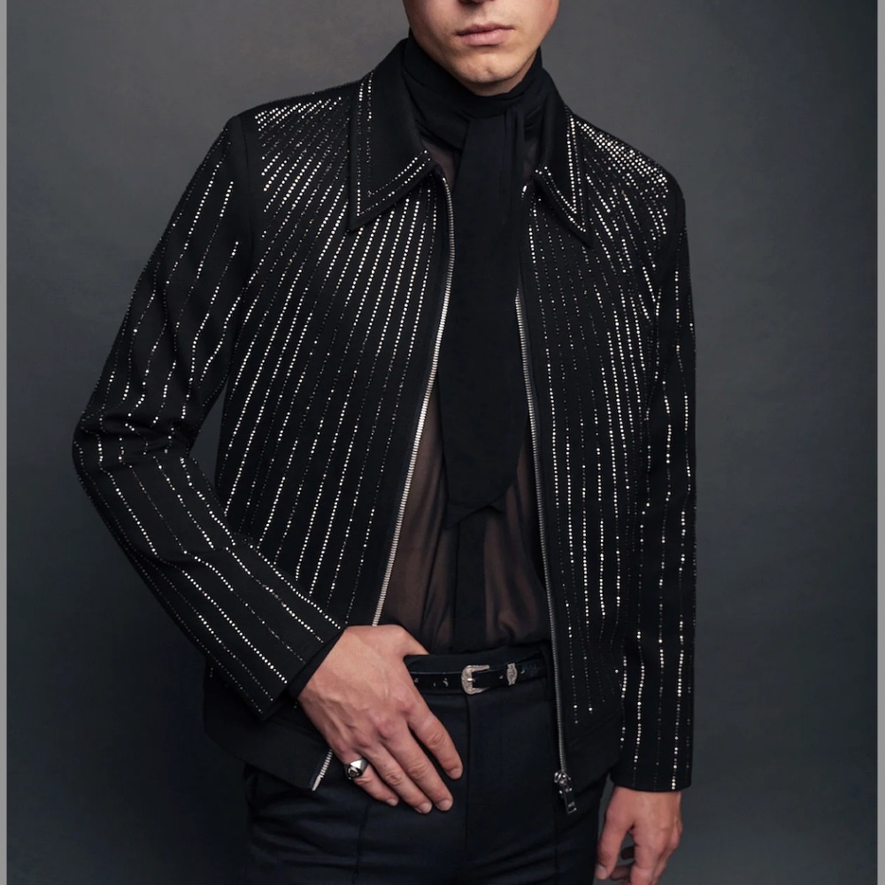 Embellished Moto Style Jacket